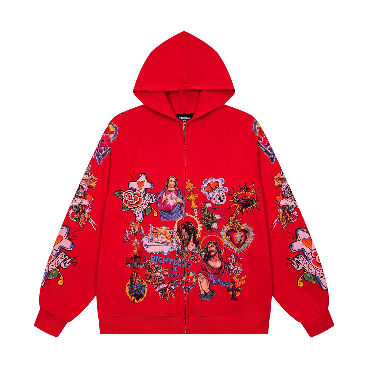 American Retro Gothic Rock Letter Printed Sweatshirt Hooded Harajuku Loose Versatile Sweatshirt Couple