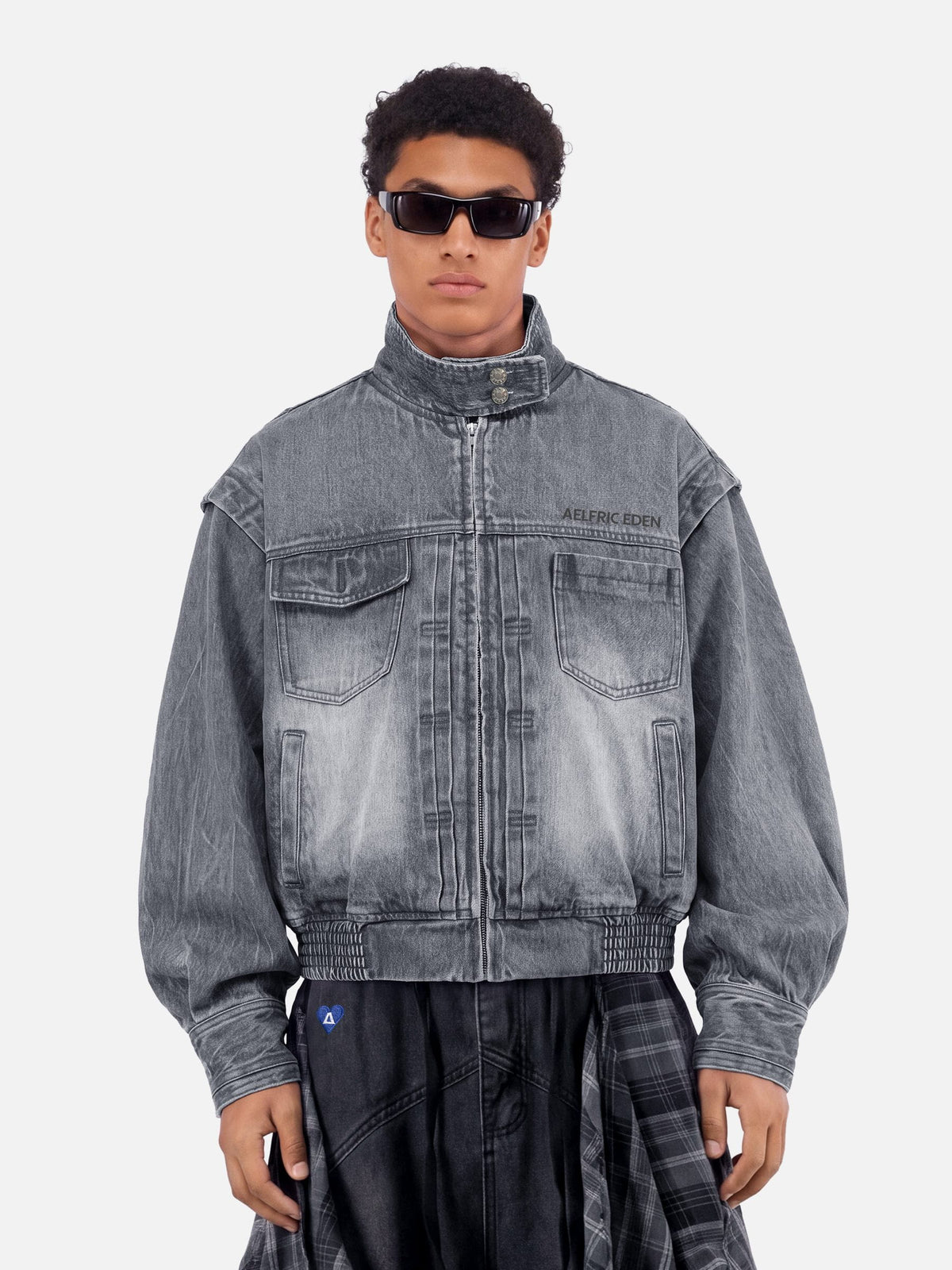 Aelfric Eden Washed Texture Denim Jacket