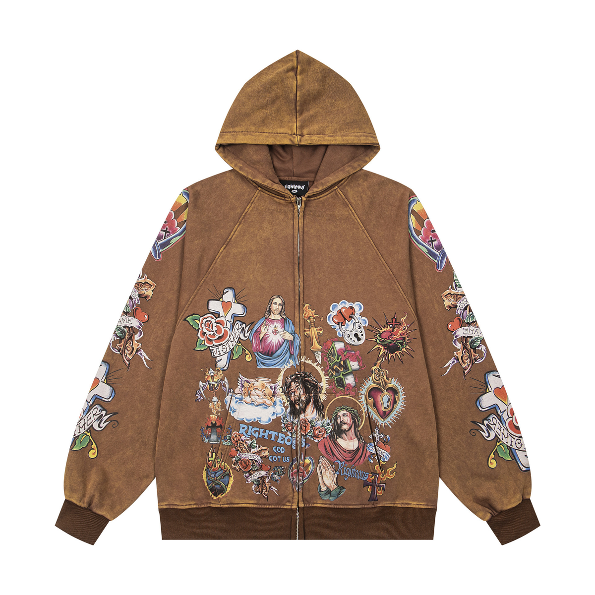 American Retro Gothic Rock Letter Printed Sweatshirt Hooded Harajuku Loose Versatile Sweatshirt Couple