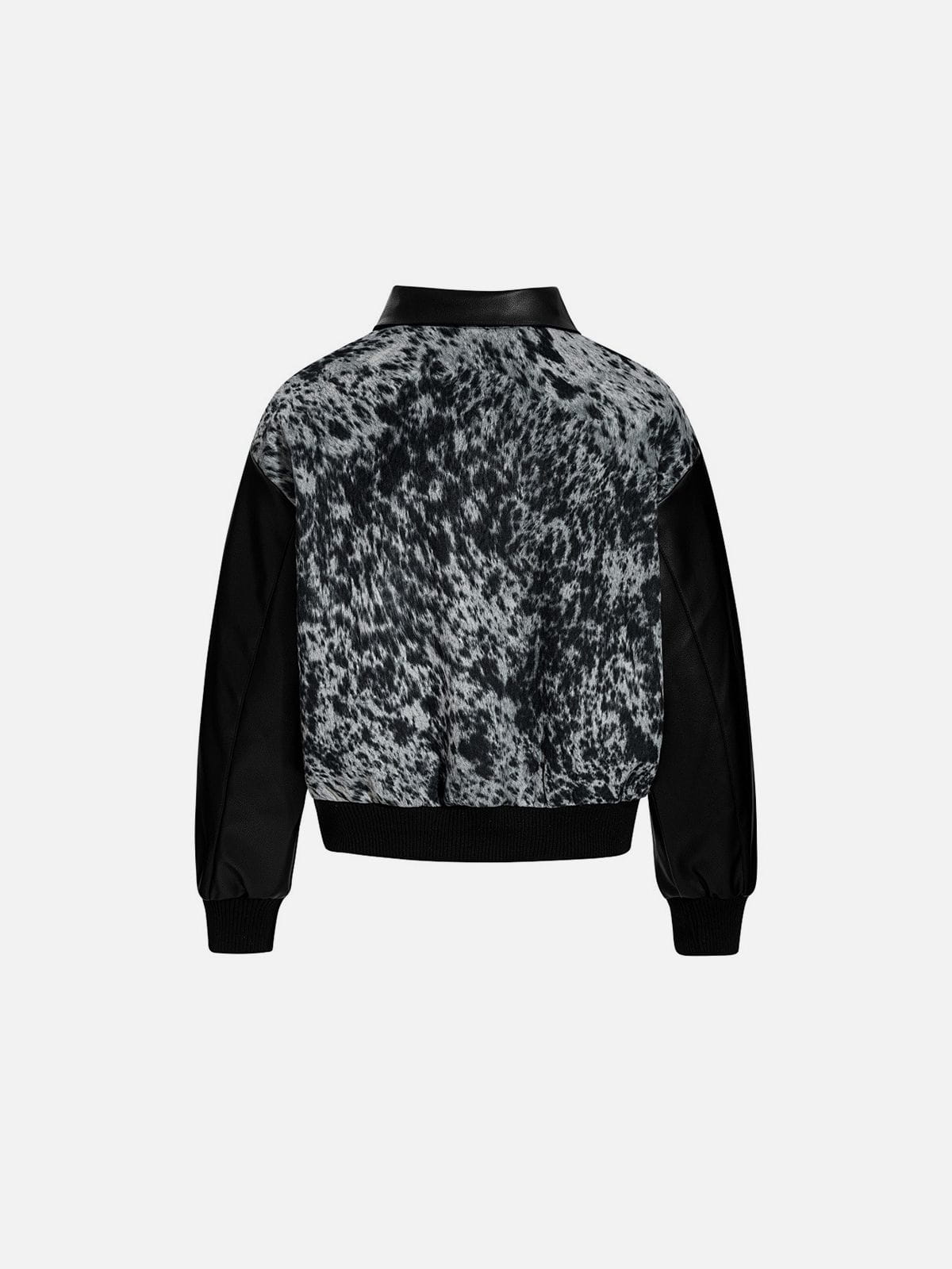 Aelfric Eden Leopard Panel Faux Leather Jacket