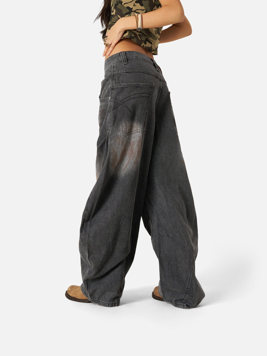 Aelfric Eden Dirty-Dyed Super Baggy Barrel Jeans